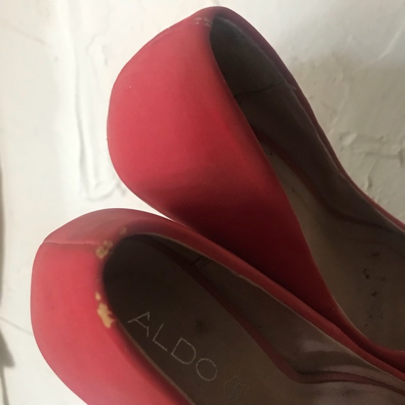 🌺Orange Suede Aldo peep toe pumps size 38/8 - Picture 5 of 8